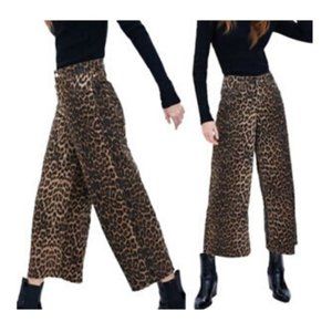 Zara trf Collection Leopard Culotte Wide Jeans 2